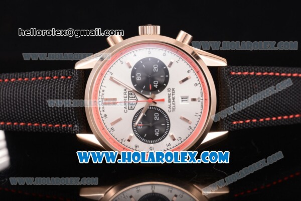 Tag Heuer Carrera Calibre 18 Chronograph Miyota Quartz Rose Gold Case with White Dial and Stick Markers - Click Image to Close